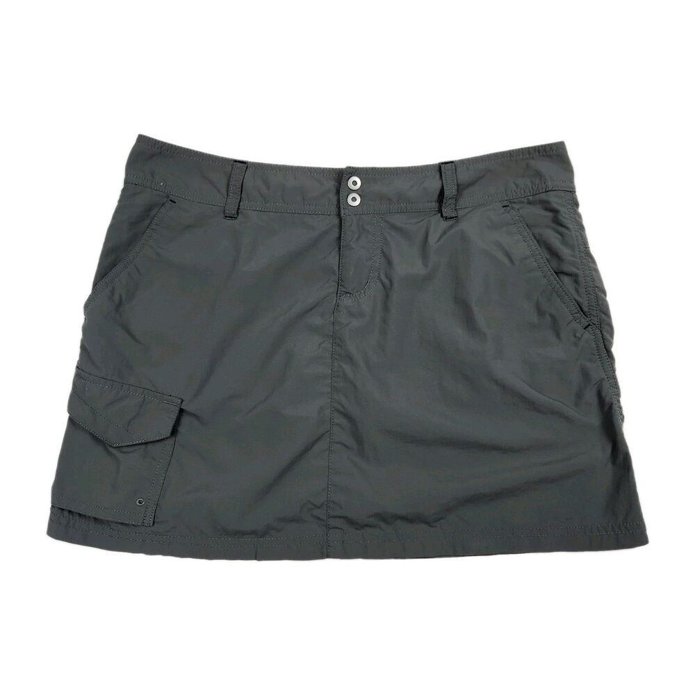Columbia Active Cargo Skort Womens 8 Gray Sportwear Pickleball Pockets Quick Dry